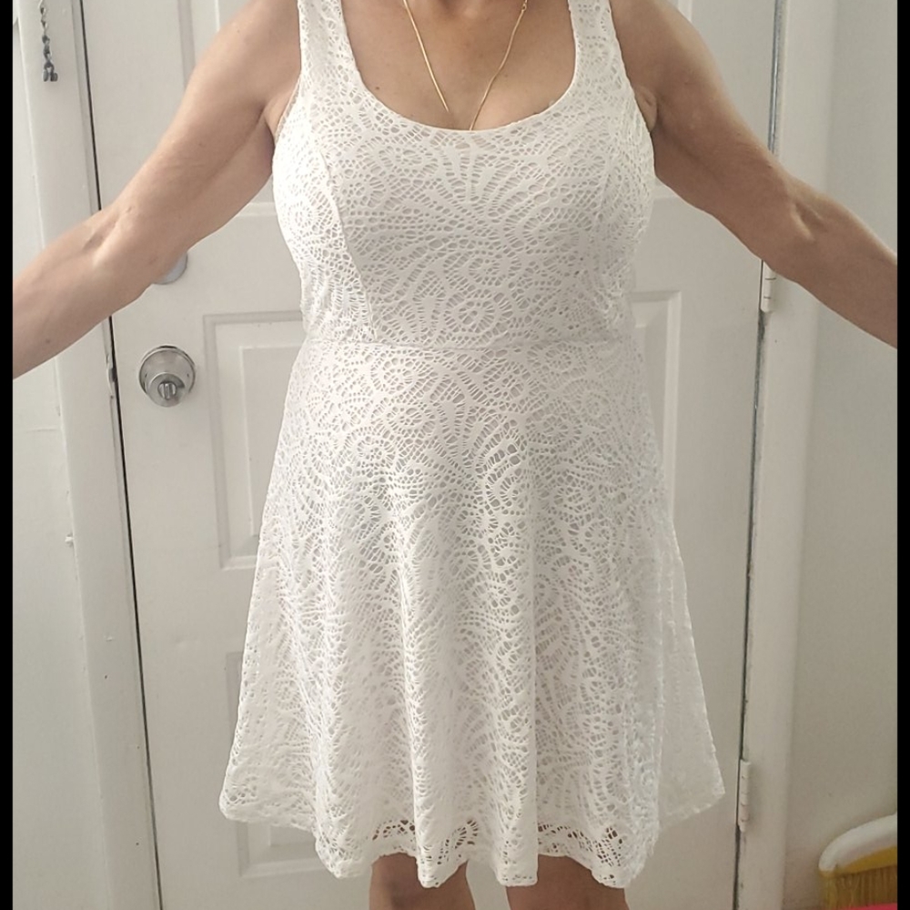 White lace with a slip underneath